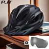 Matt Color 4 In 1 Bike Helmet With Sun Goggle & Sun Visor Rechargeable Adult Bicycle Helmet Sunglasses Road MTB Cycling Helmet
