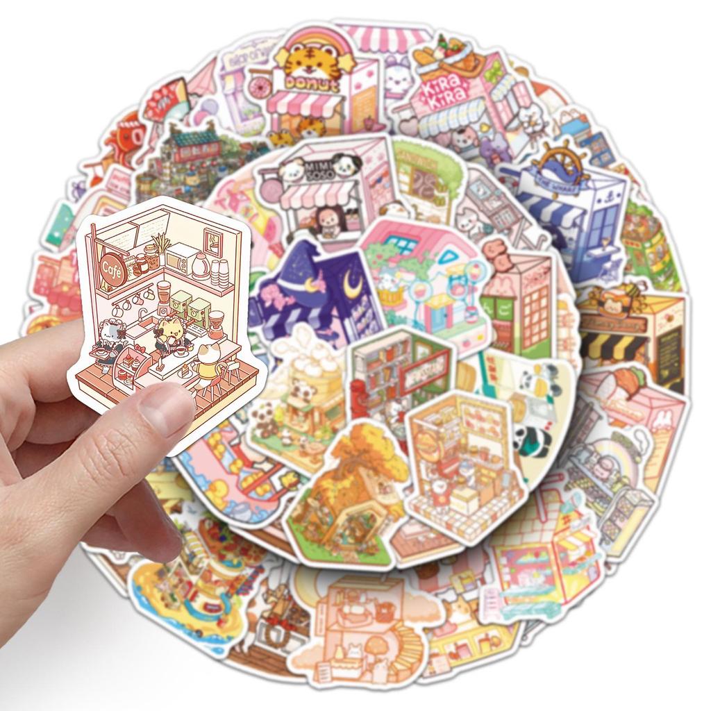50 Animal Graffiti Stickers - Cute Cartoon Decorations for Phone, Tablet, Water Bottle