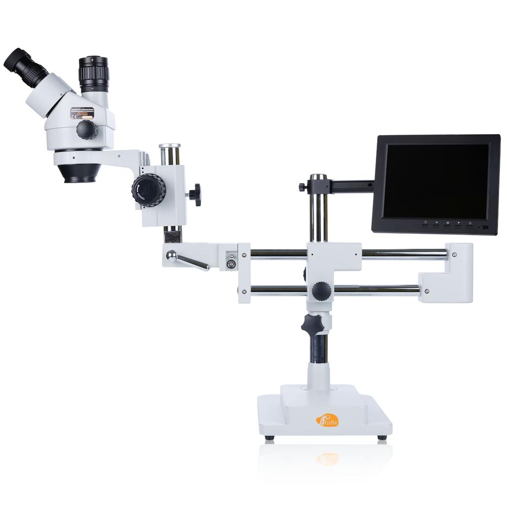 Rosfix Mikroskop Stereoskopowy Trinokularowy Jupiter Pro MSJP-T-SDMS1 – Zakres Zoomu 7x-45x | Wyświetlacz 8” | Oświetlacz 56xLED | Kamera Pegasus