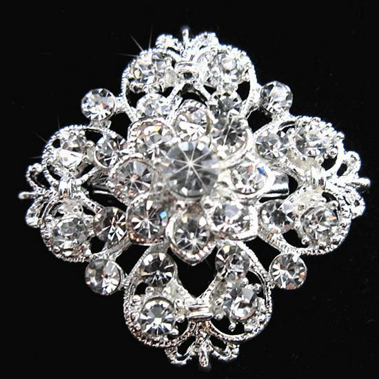 Exquisite Korean Style Rhinestone Flower Brooch Lapel Pin Zhenyao Jewelry