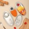 ZISIZ Stainless Steel Snack Plate with Dipping Sauce Compartment