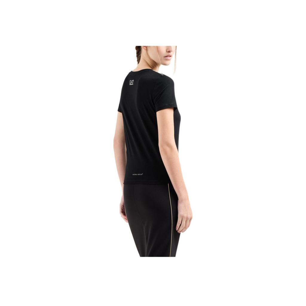 Emporio Armani EA7 SS25 Short Sleeve Logo Print Crew Neck Regular T-Shirt Women tops Black 7W000274-AF12945-UC001