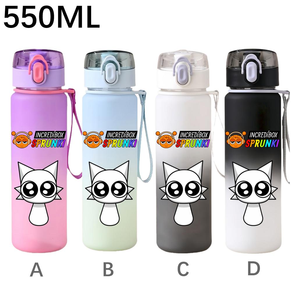 550ml Hra Sprunki Gradientní Sportovní Láhev na Vodu Kreslená Nepropustná Přenosné Lahve na Pití Venku Sport Fitness Pohárek na Vodu