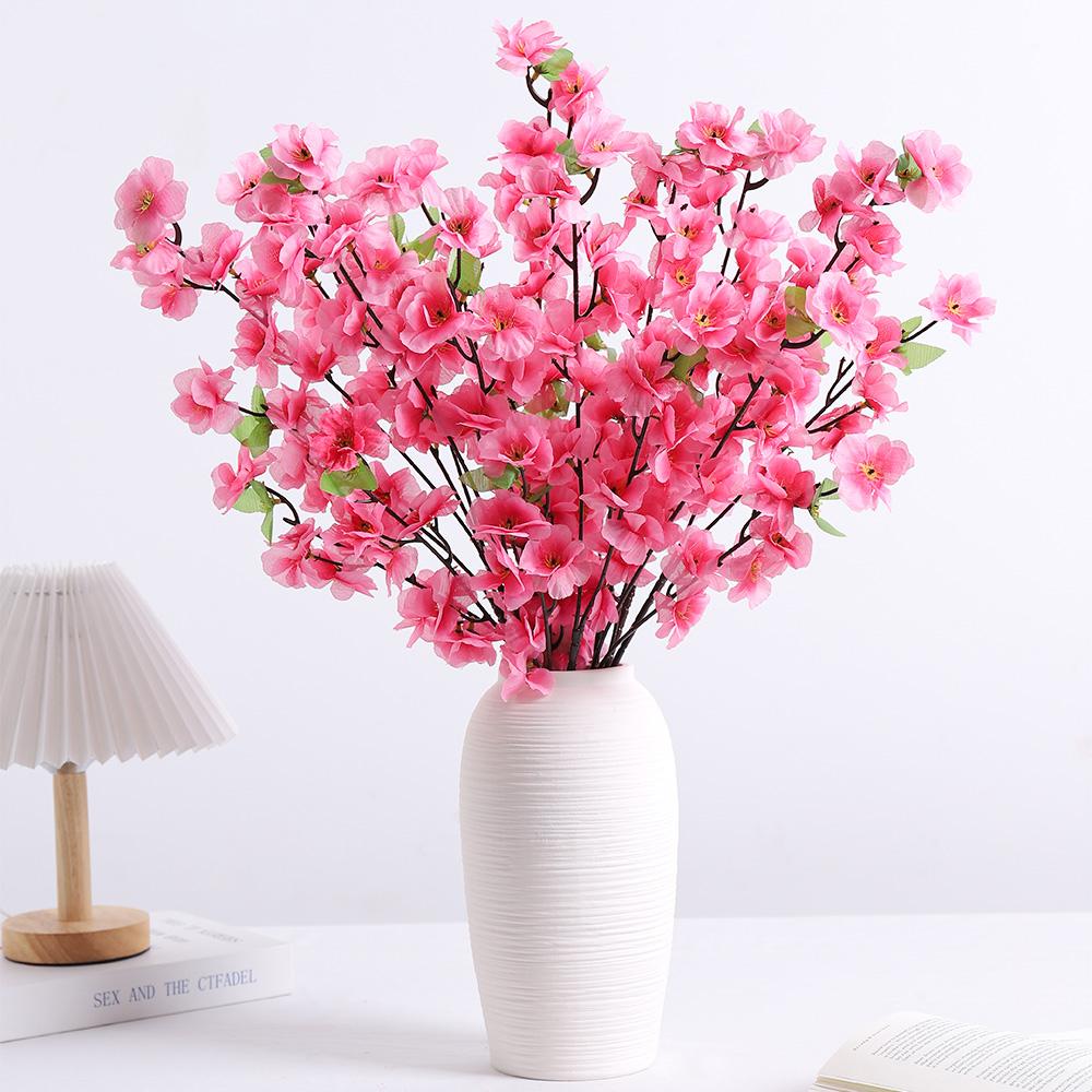 1/3Pcs Peach Blossom Artificial Flowers Bouquet Silk Fake Flowers for Home Decor Garden Wedding Decoration Outdoor Vase Ornament