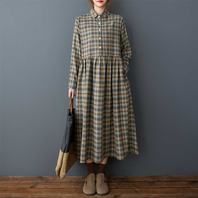 Damen Locker Retro Warm und Schlankmachendes Midikleid