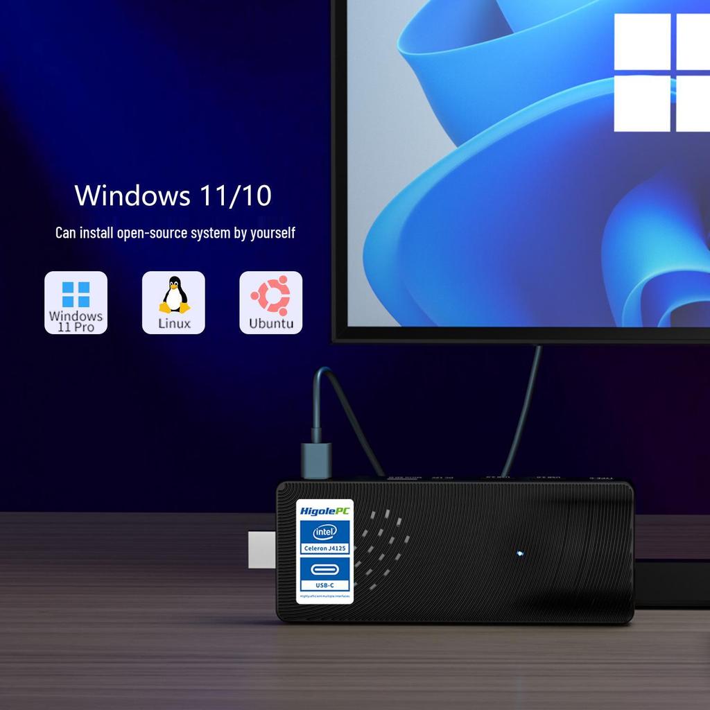 PCSTICK Mini Host: 4K HD Video Game Mini PC J4115