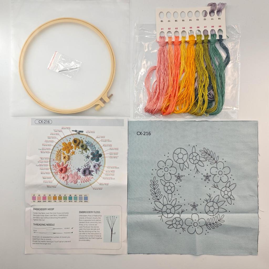 1set Beginner's Floral Embroidery Kit with English Embroidery Tutorial, Suitable for Beginners, DIY Embroidery Craft Material Kit