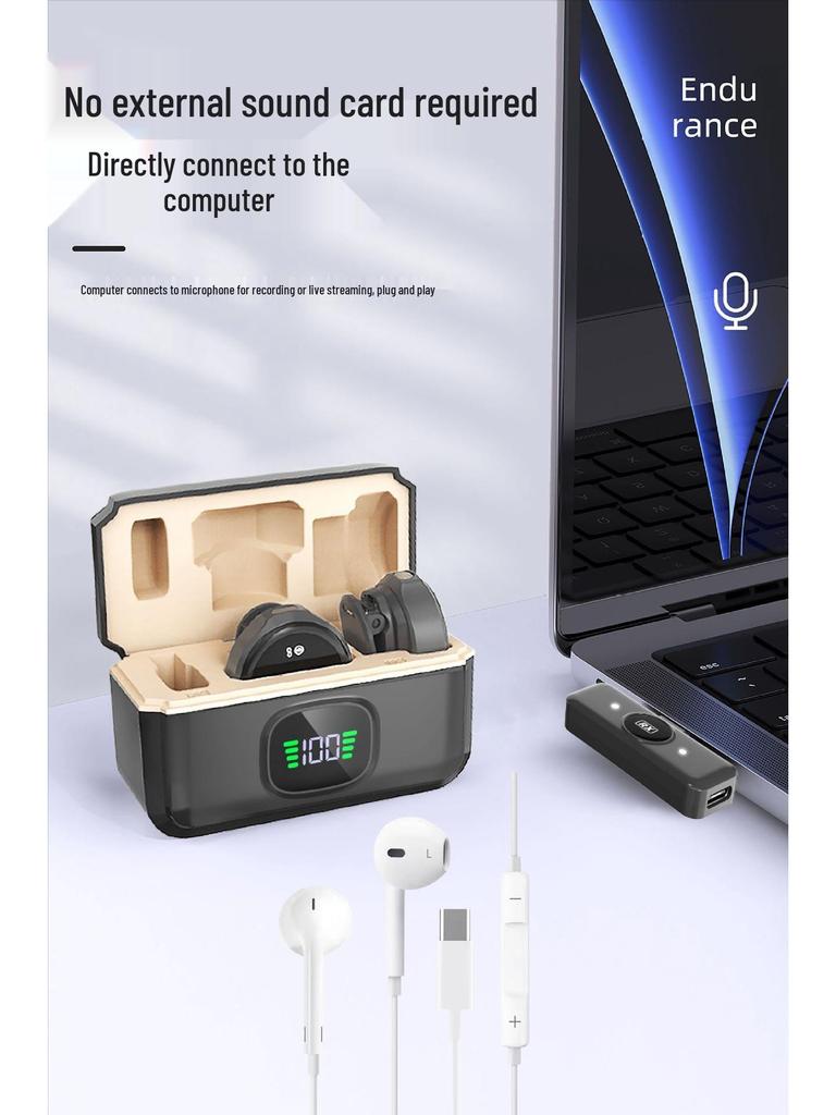 Wireless Lavalier Microphone with Digital Display & Noise Reduction for Mobile Phones & Outdoor Live Streaming