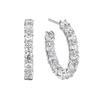 S925 Silver C-Shaped Stud Earrings: Shiny Pave-Set Fashion Luxury Round Hoops