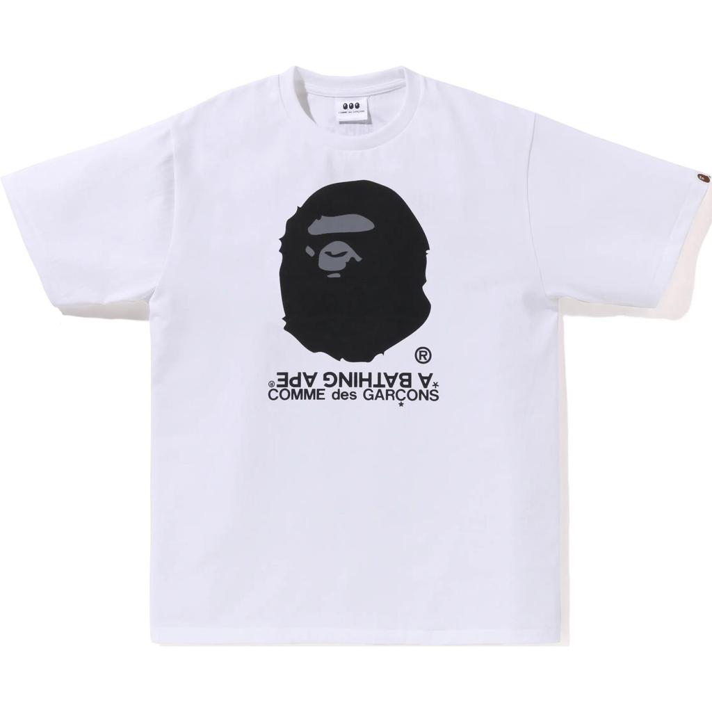 A BATHING APE CDG FW24 T Shirt Unisex White 1K73-110-901