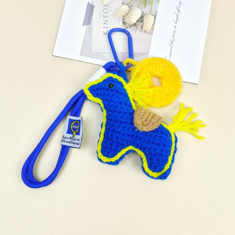 Handcrafted Wool Crochet Horse Keychain - Ideal for Bag Decoration or Event Gifts