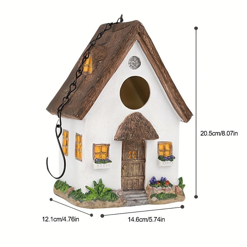 Rustic Hanging Bird House for Outdoor Garden - Handcrafted Wooden Bird Nest with Roof, Weather-Resistant Wild Bird Feeder