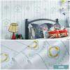 Embossed Star Moon Self Adhesive Wallpapers Home Decoration Mediterranean Boys Girls' Bedroom Self Adhesive Wallpaper