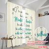 2pcs 2D Flat Printing Party Curtain Holding Hands Love Quote Polyester Without Electricity Family Party Use for Outdoor and Home