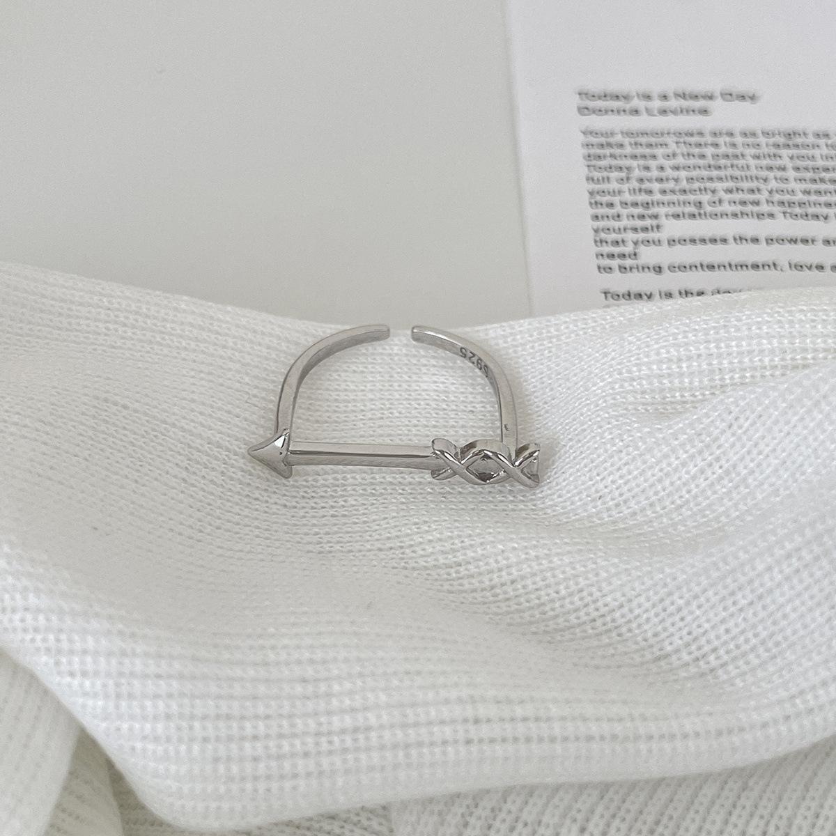 

925 sterling silver versatile love zircon ring women s simple design sense niche blue drop glaze finger ring new ring Opening Adjustable