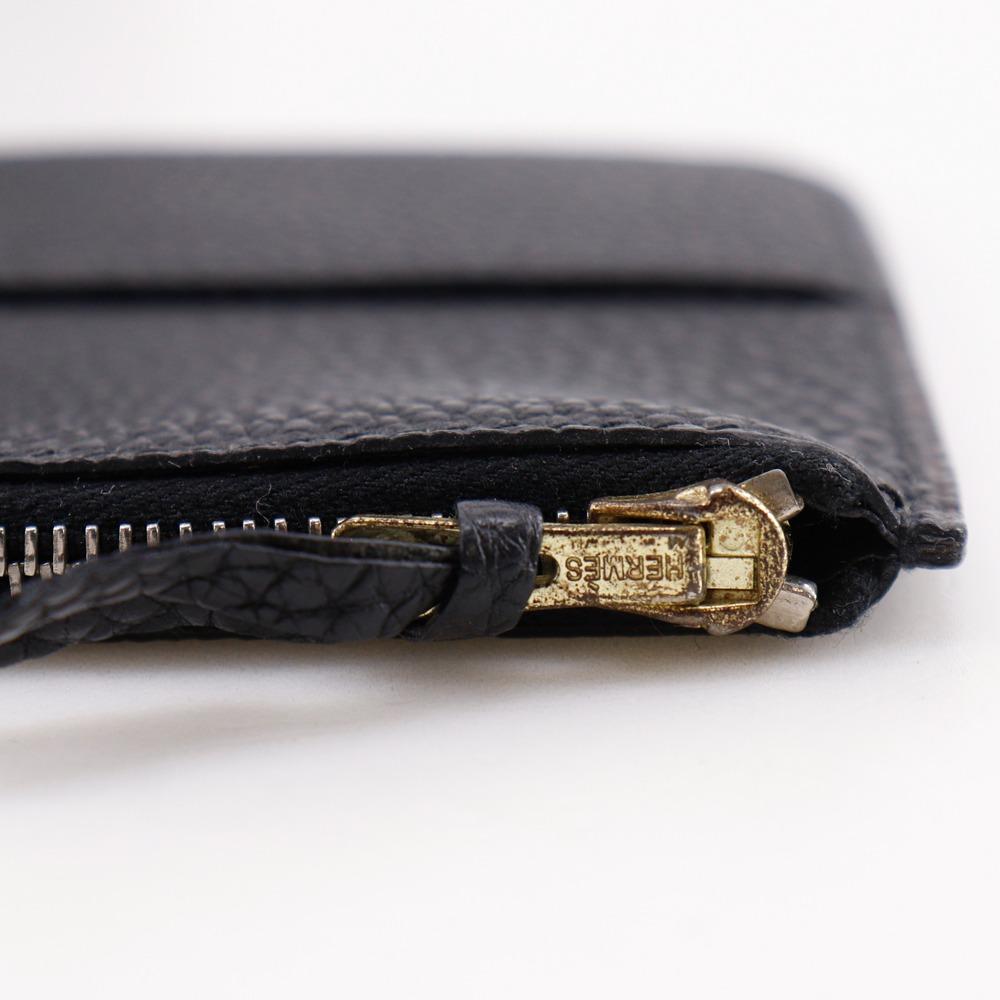 HERMES Dogon GM Purse Black / Gold Hardware Taurillon Clemence unisex Used