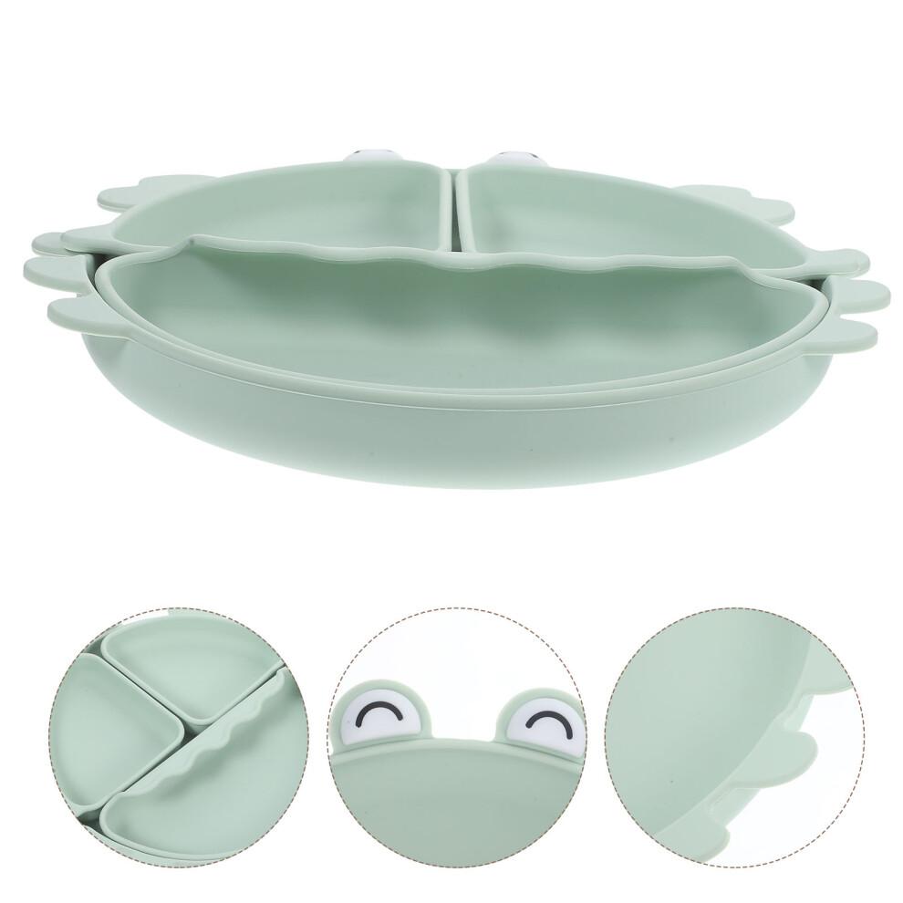 Baby Food Bowls Silicone Crab Shape Green 1pcs 10.2x9.3x1.2in