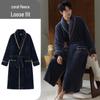 300G Thickened Coral Fleece Bathrobe Women Men Unisex, Autumn-Winter 2025, Warm Long Home Robe