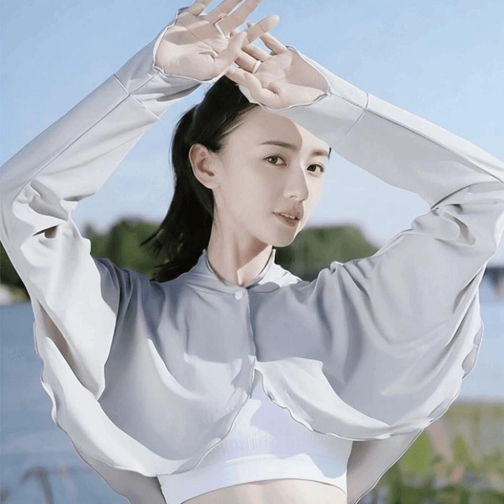 Solid Color Summer Sunscreen Shawl Sunshade Cloak Sun Protection Clothing Ice Silk Cape Riding