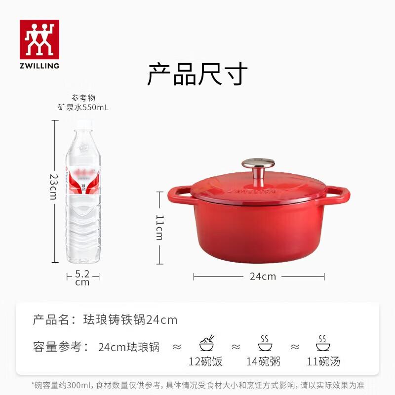 Zwilling 24cm Red Cast Iron Pot