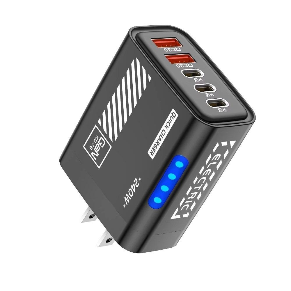 240W GaN Charger Adapter 5 Port Desktop Charger Adapter 3PD 2USB Fast Charger Adapter Home Use