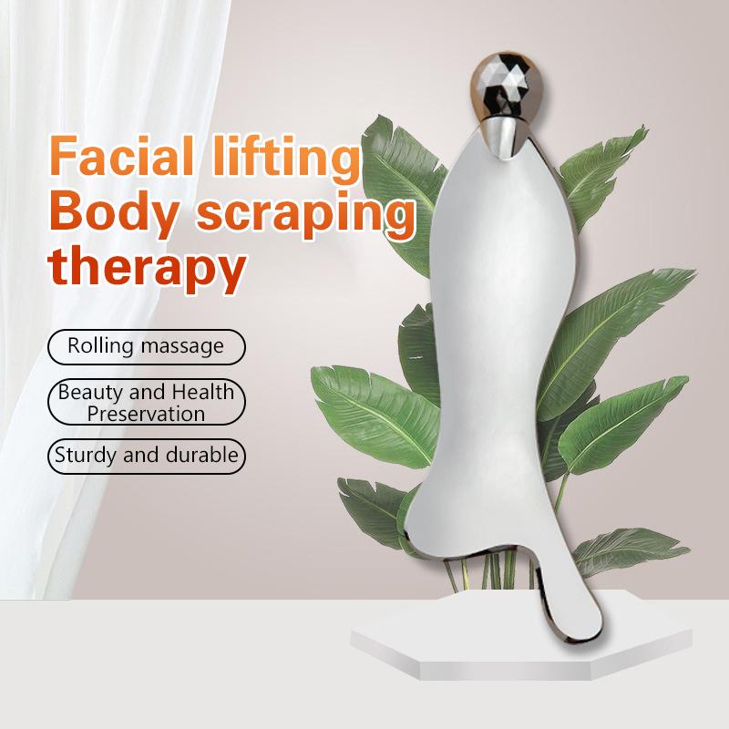 Roller Face Massager Fish-Shape Aluminum Alloy Face Lift Tools Firming Beauty Massage Body Anti-Aging Puffy Eyes Beauty Machine