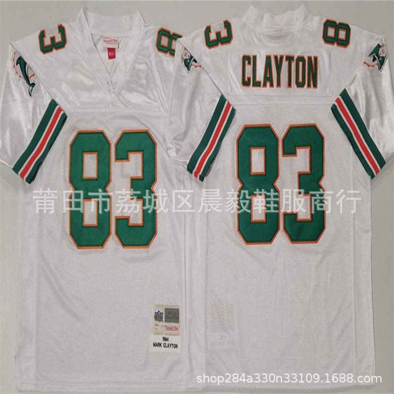 Miami Dolphins Retro Football Jersey Embroidered NFL Style Mens Sportswear Fan Wear Casual Training