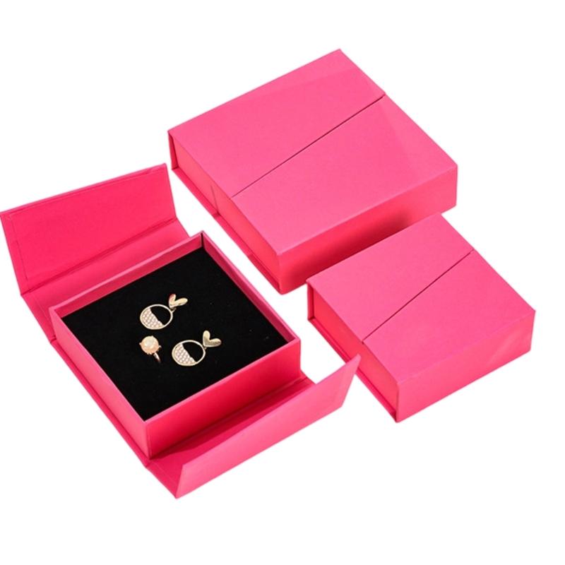 Double Flip Lid Magnetic Closure Jewelry Box for Travel Use Necklace Ring Earrings Storage Organiser For Accessories