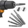 5pcs Hexagonal Handle Broken Head Screw Extractor 60mm Black Quick Release Electric Hexagonal Broken Thread Removal Tool