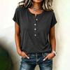 Women's Casual V Neck Button Down Short Sleeve Top Lightweight Soft Fabric Relaxed Fit Blouse Suitable for Daily Wear and Outdoor Activities
