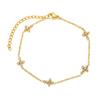 Trade Light Luxury High-End Stainless Steel Bracelet Women'S Zircon Personalized Love Butterfly Gold-Plated Jewelry