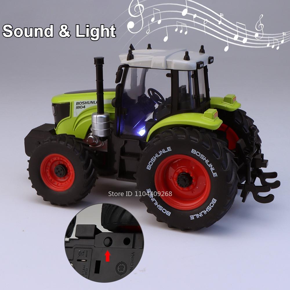 1:24 Agricultural Tractor Model Toy Car Sound Light Silding Agricultural Transport Vehicle Models Metal Diecast Gifts for Boys