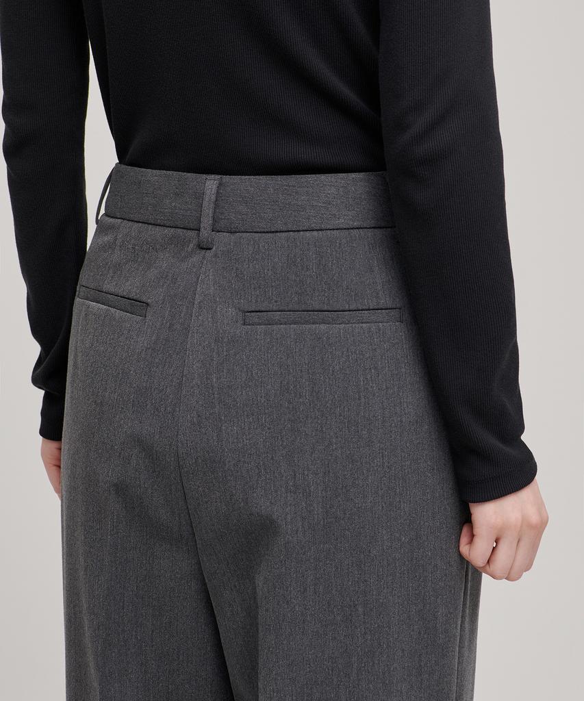 MUSINSA STANDARD WOMAN Women'S High-Waisted Wide Hidden Banding Slacks [Medium Gray]