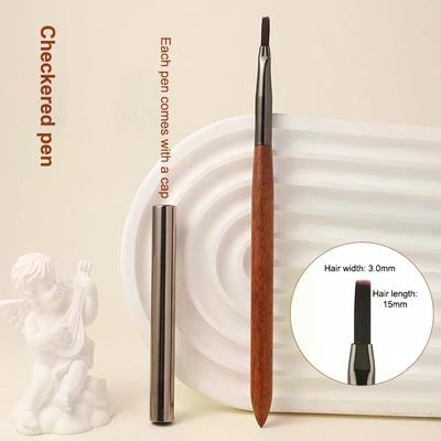 Durable Sandalwood Pole Nail Art Brush Professional Nail Liner Brush Nail Art Phototherapy Pen Nail Painting Brush