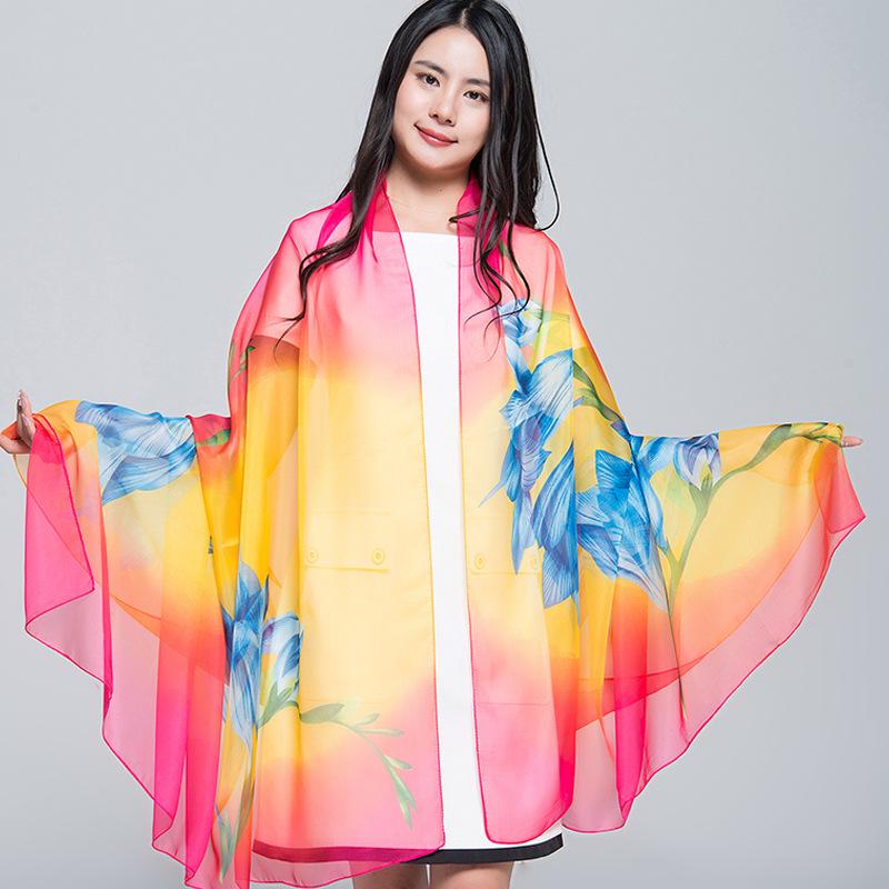 Extra Large Korean Style Chiffon Scarf - Versatile Beach Towel and Sun Protection Shawl for Women