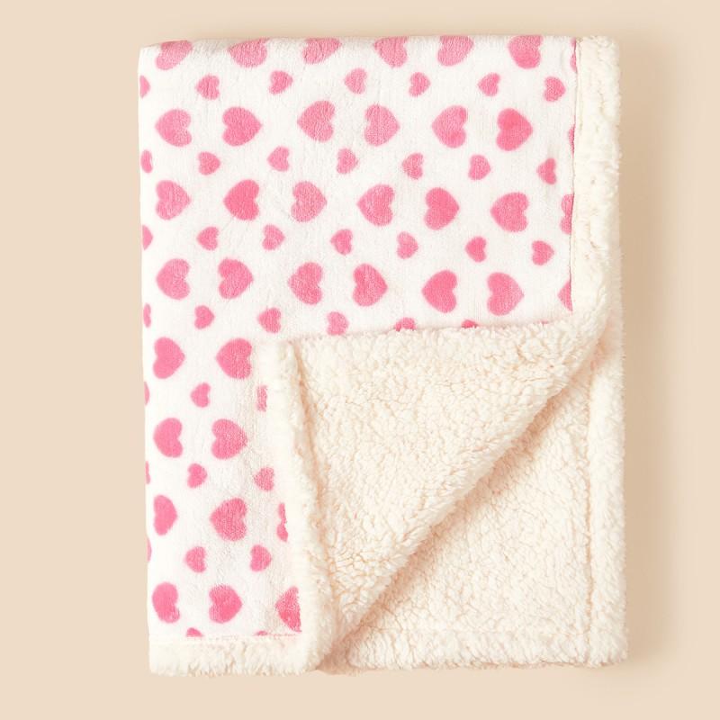 Newborn Winter Double-Layer Fleece Blanket With Folded Edge Baby Swaddle Wrap Stroller Crib Soft Warm Infant Throw