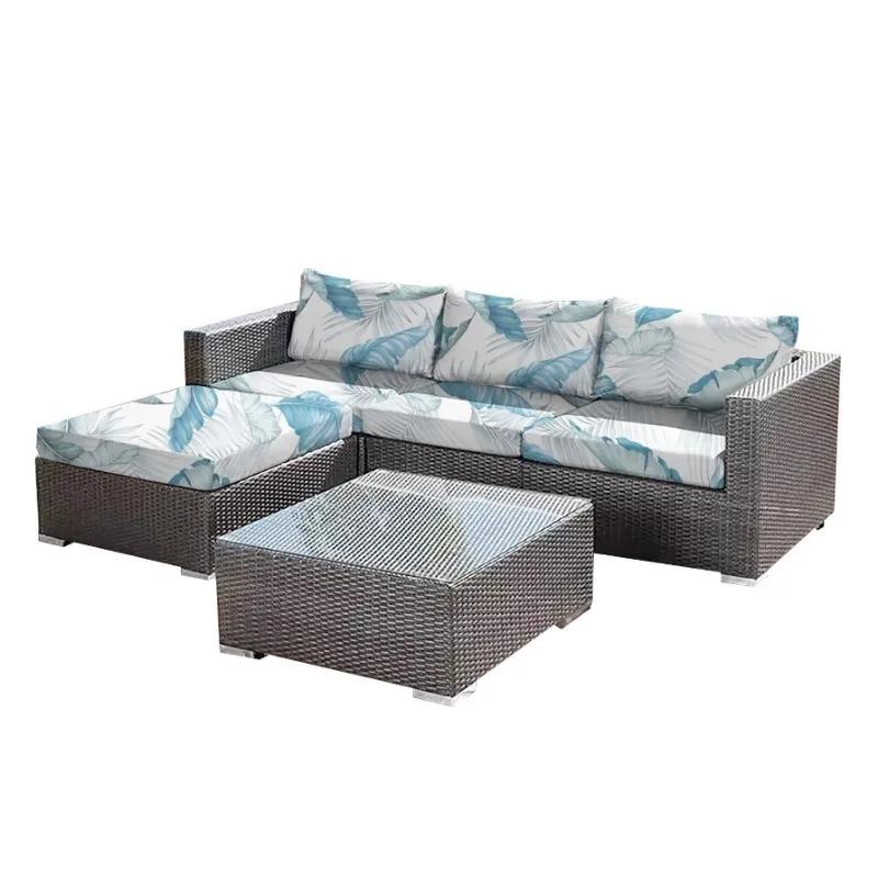 Rutschfeste Outdoor-Sofa-Kissenbezüge mit tropischem Druck, Möbelschutz, Ersatz für einzelne Sitzkissen