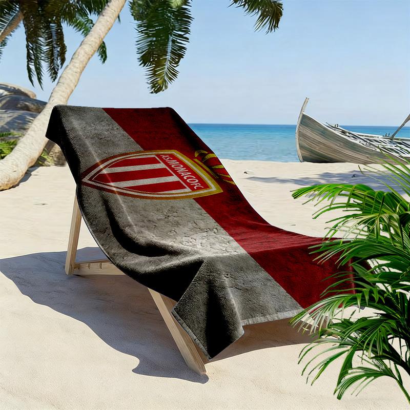 Asciugamano da Spiaggia con Stampa AS Monaco, Asciugamano Grande Morbido ad Asciugatura Rapida per Spiaggia Campeggio Nuoto