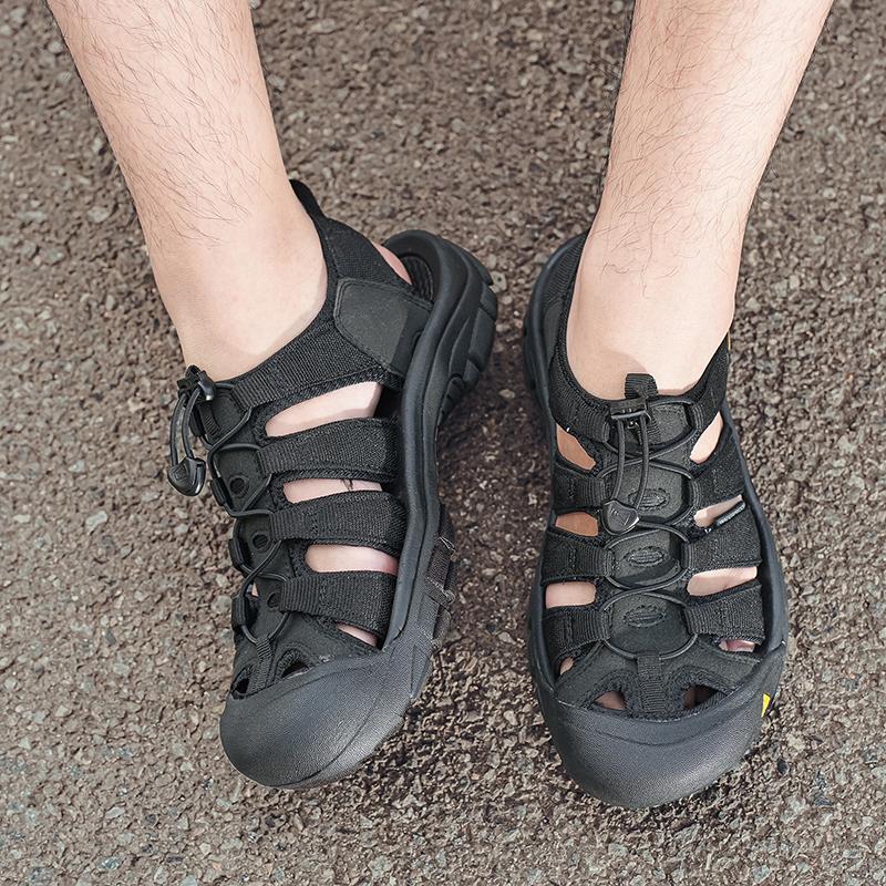 Fashion Outdoor Leather Men's Sandals High-quality Summer Non-slip Beach Shoes Fashion Sneakers Men Walking Mountaineering Travel Shoes