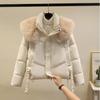 Winter 2025 Mode Dicke Baumwolljacke mit großem Pelzkragen - Petite Schlankmachender Stil