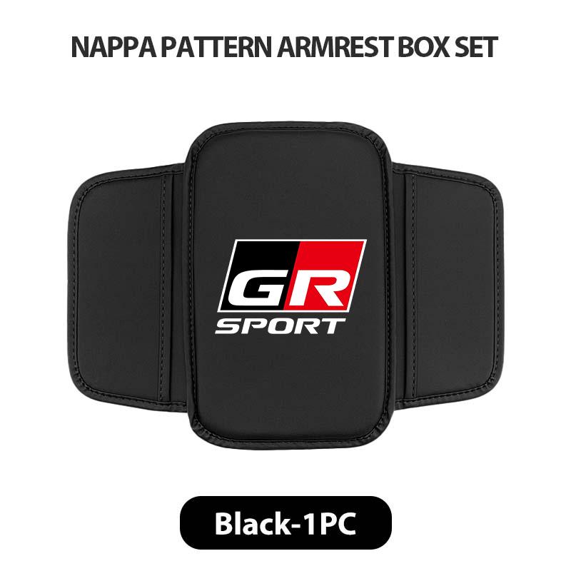 For Toyota Leather Car Armrest Box Cushion Side Storage Pocket Protector Cover GR Sport Crown RAV4 Yaris Land Cruiser Corolla