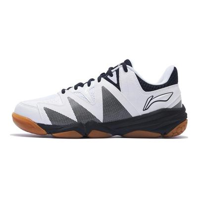 Scarpe da Badminton da Uomo Li Ning Competition Training Antiscivolo Resistenti all'Usura a Collo Basso Scarpe Nere Bianche AYTQ033-4