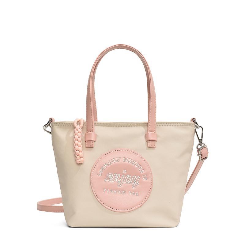 

Портативная сумка-ведро с цветными блоками, женская оксфордская сумка через плечо через плечо розовый