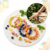 Glossy Beads Fruit Beaded Bracelet Gold Tone Clasp Beaded Wrist Jewelry  Gift for Girls