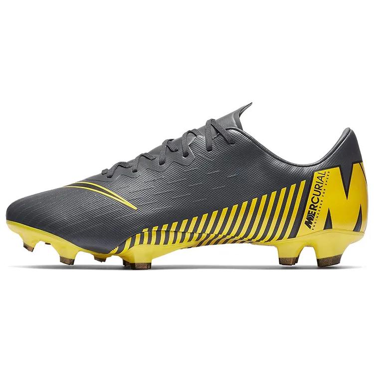 Nike Mercurial Vapor 12 Pro FG 'Dark Grey Yellow' (Unisex) Dark Grey / Black / Yellow Soccer Shoes AH7382 070