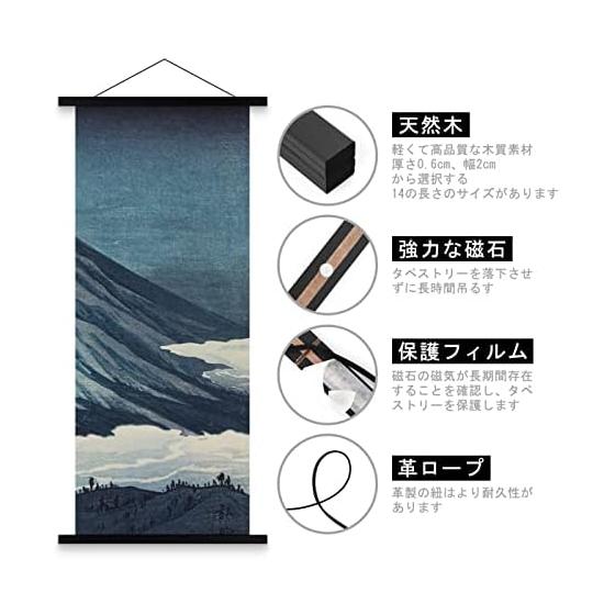 Ywlake 2 Pack 50cm Width Magnetic Wooden Poster Hanger Frame for Tapestry, B3 Poster Frame, Horizontal 500mm Tenugui Frame, Poster Hanging Frame,