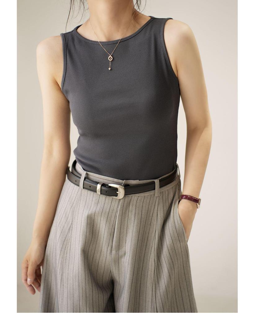 Summer Fashion Women's One-Shoulder Ribbed Sleeveless Top