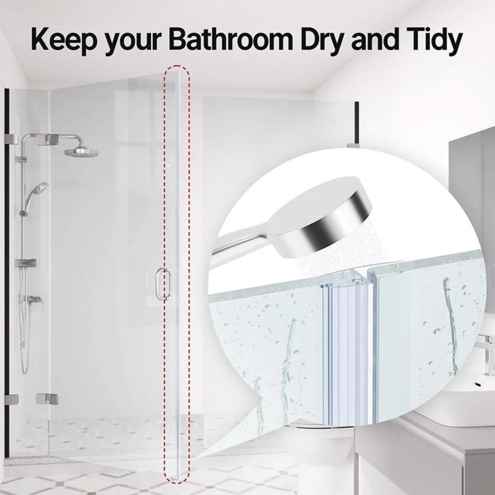3M Shower Glass Door Seal Strip, Silicone Soft Shower Door Sweep To Stop Leaks, Frameless Seal Strip