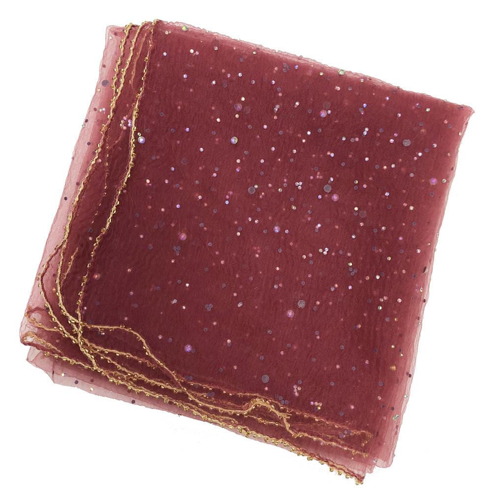 Modisches buntes Pailletten-Bandana 80cm*80cm Ultra-dünnes atmungsaktives Kopftuch Sommer Sonnenschutz