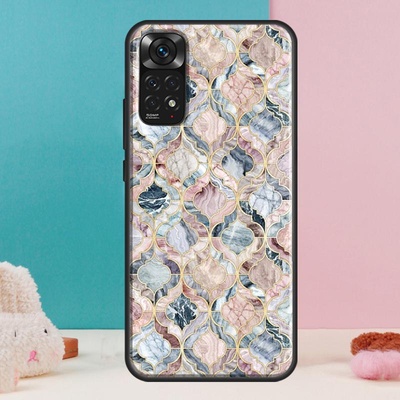 Moroccan Tile Case For Xiaomi Redmi Note 13 Pro 14 12 11 9 10 9S 10S 11S 12S Redmi 14C 13C 10C 12C Cover